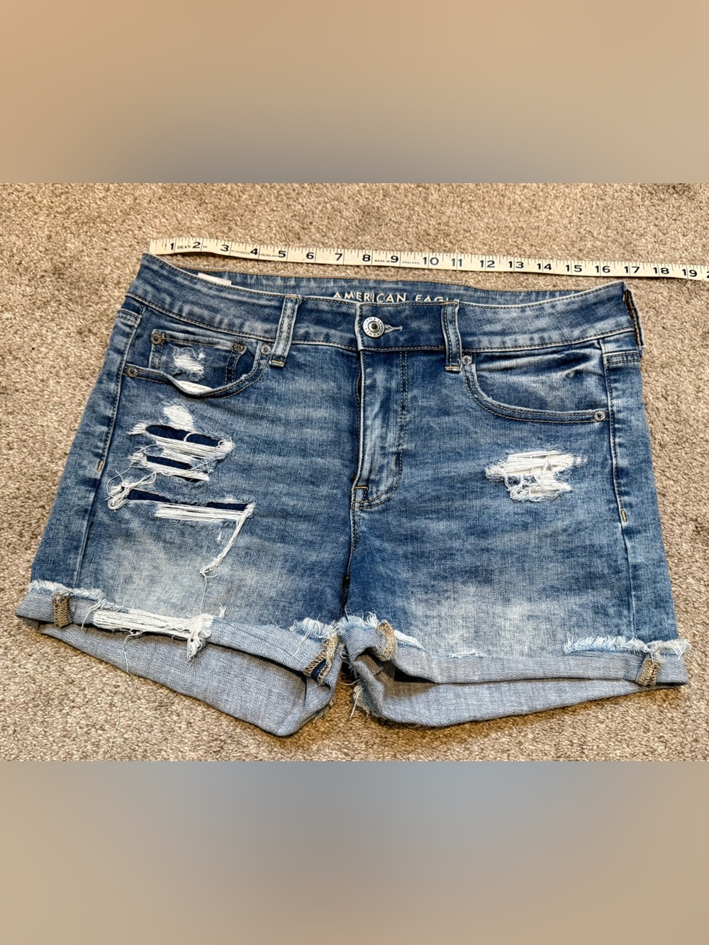 American Eagle Outfitters Distressed Midi Shorts - Picture 1 of 4